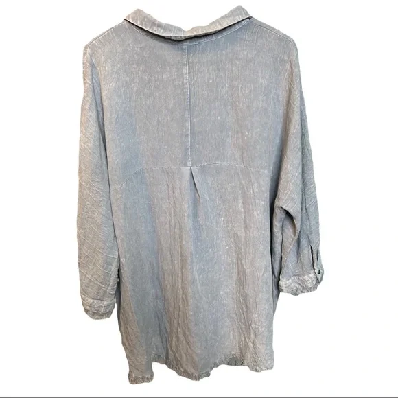 Umgee Blue Chambray Shirt Top Size 1XL - Picture 6 of 9